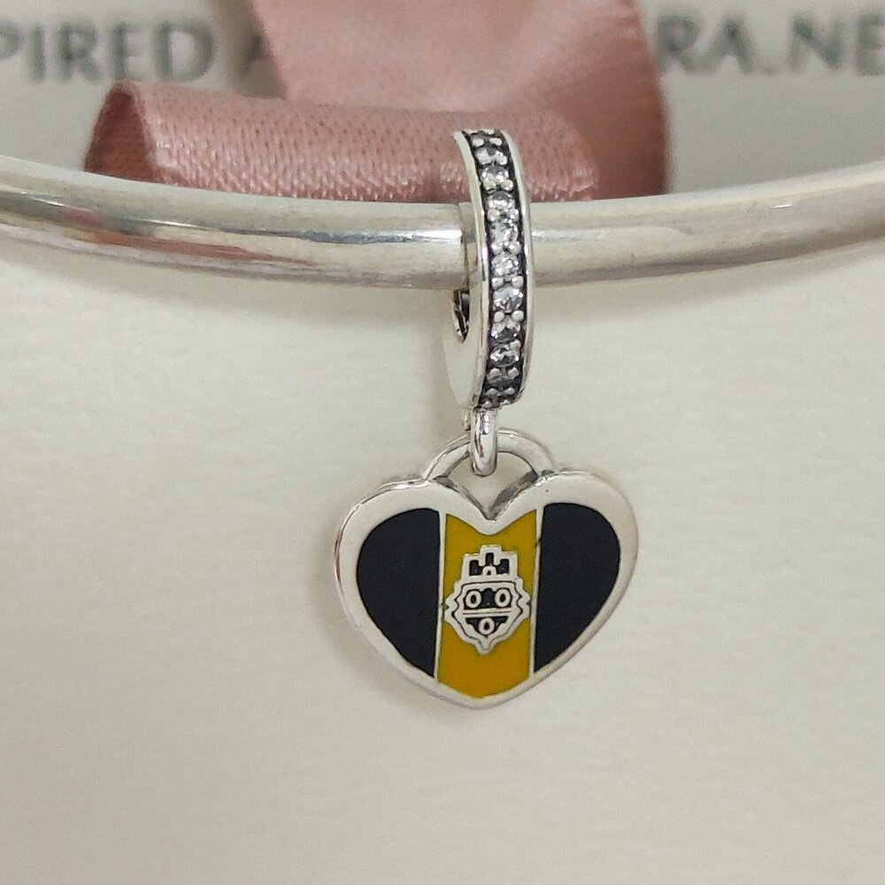 Pandora Pittsburgh Flag Exclusive Dangle Charm S925 Silver with box